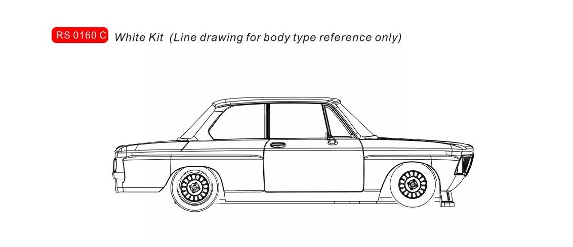 RS0160C BMW White kit type c body, with complete built chassis